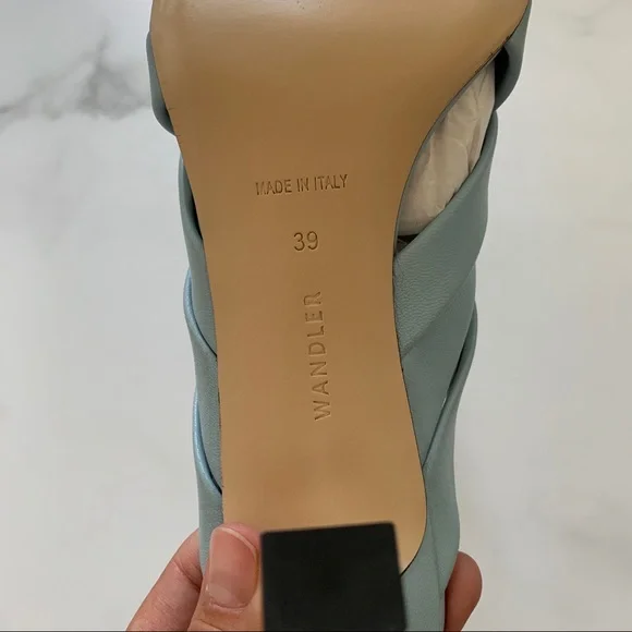 New Wandler Louie woven Italian leather mules in Sky blue EU 39 - Picture 5 of 9